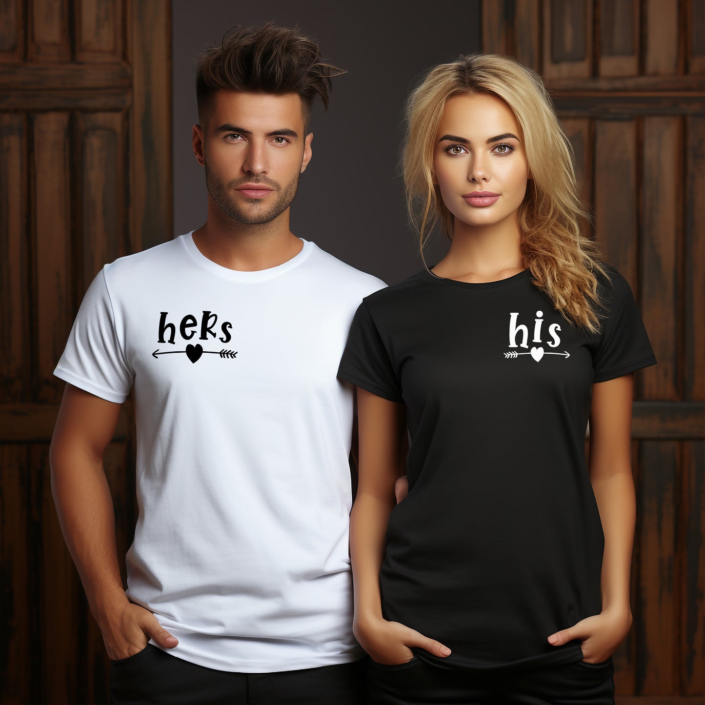 His och Hers – Matchande T-shirts för Par till Alla Hjärtans Dag