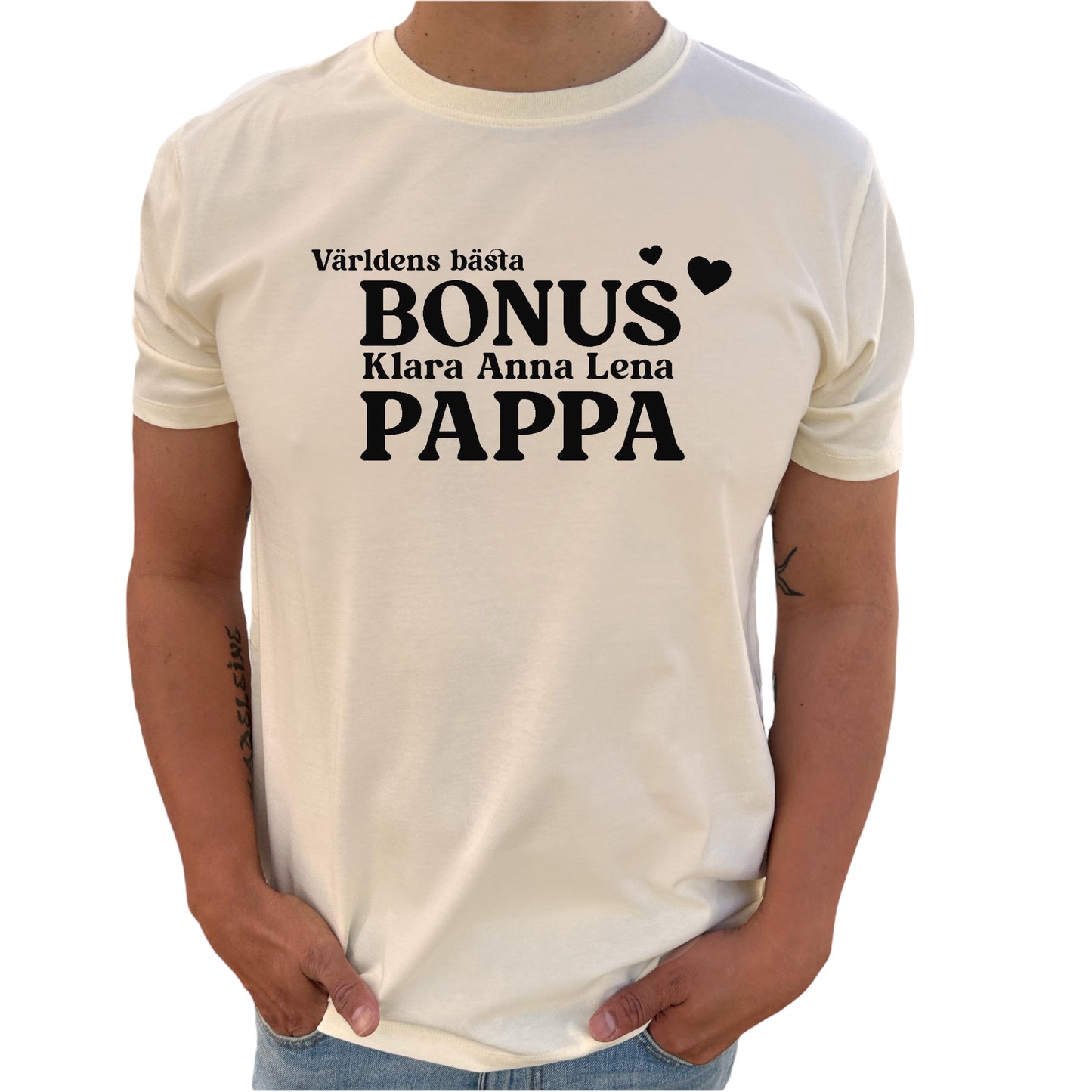 Bonus Pappa med Barnens Namn T-shirt