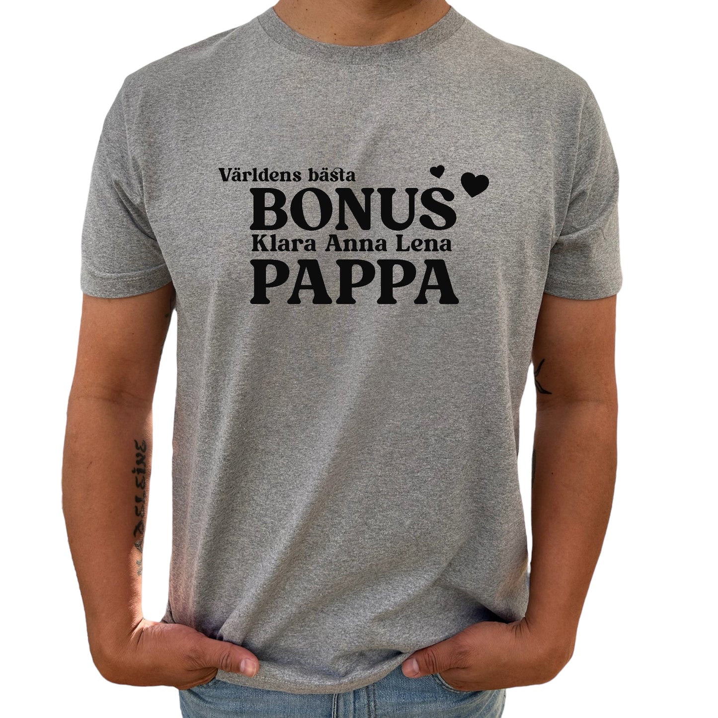 Bonus Pappa med Barnens Namn T-shirt