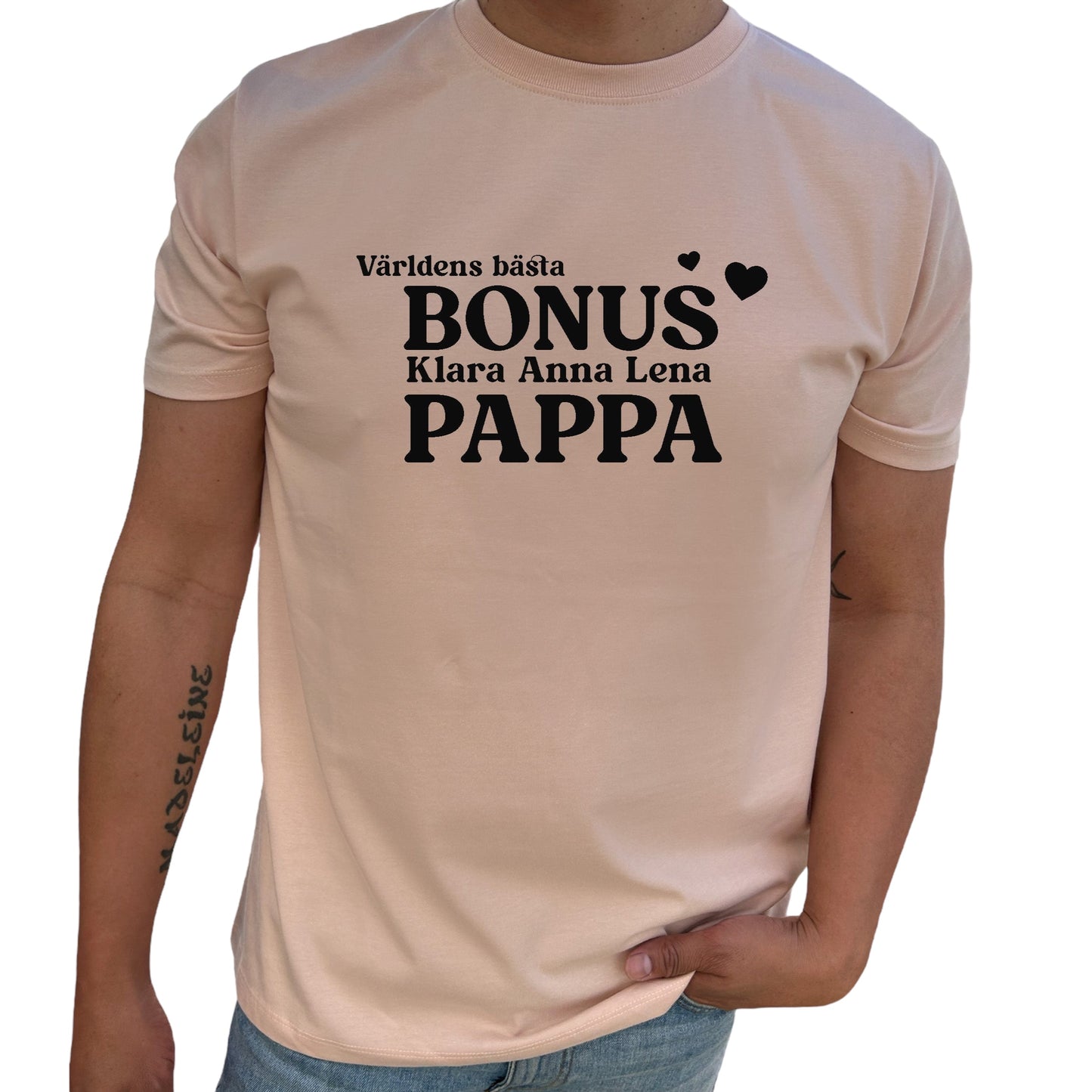 Bonus Pappa med Barnens Namn T-shirt