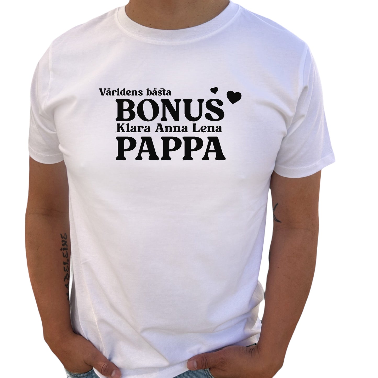 Bonus Pappa med Barnens Namn T-shirt