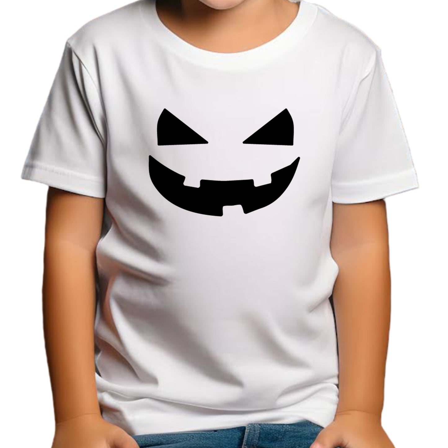 Pumpa Ansikte Halloween T-shirt Barn