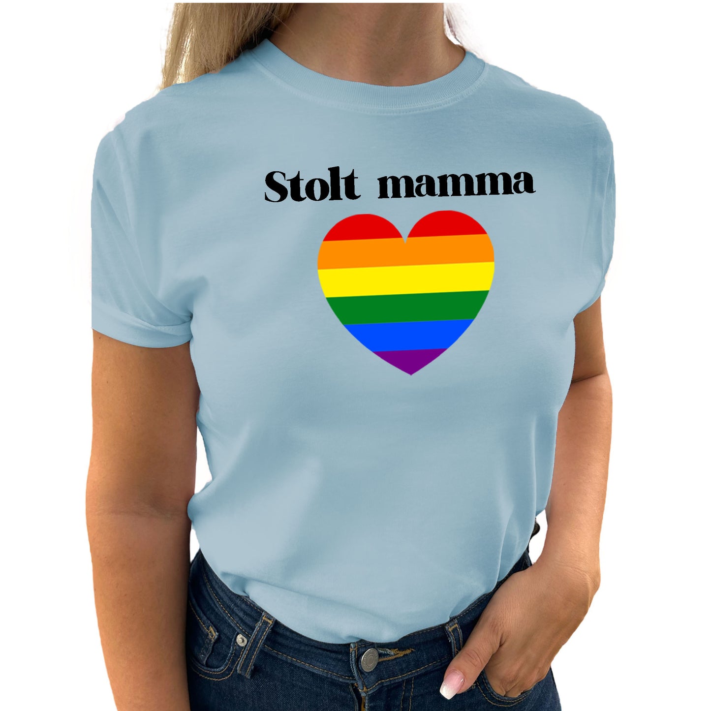 Stolt Mamma Pride Hjärta T-Shirt