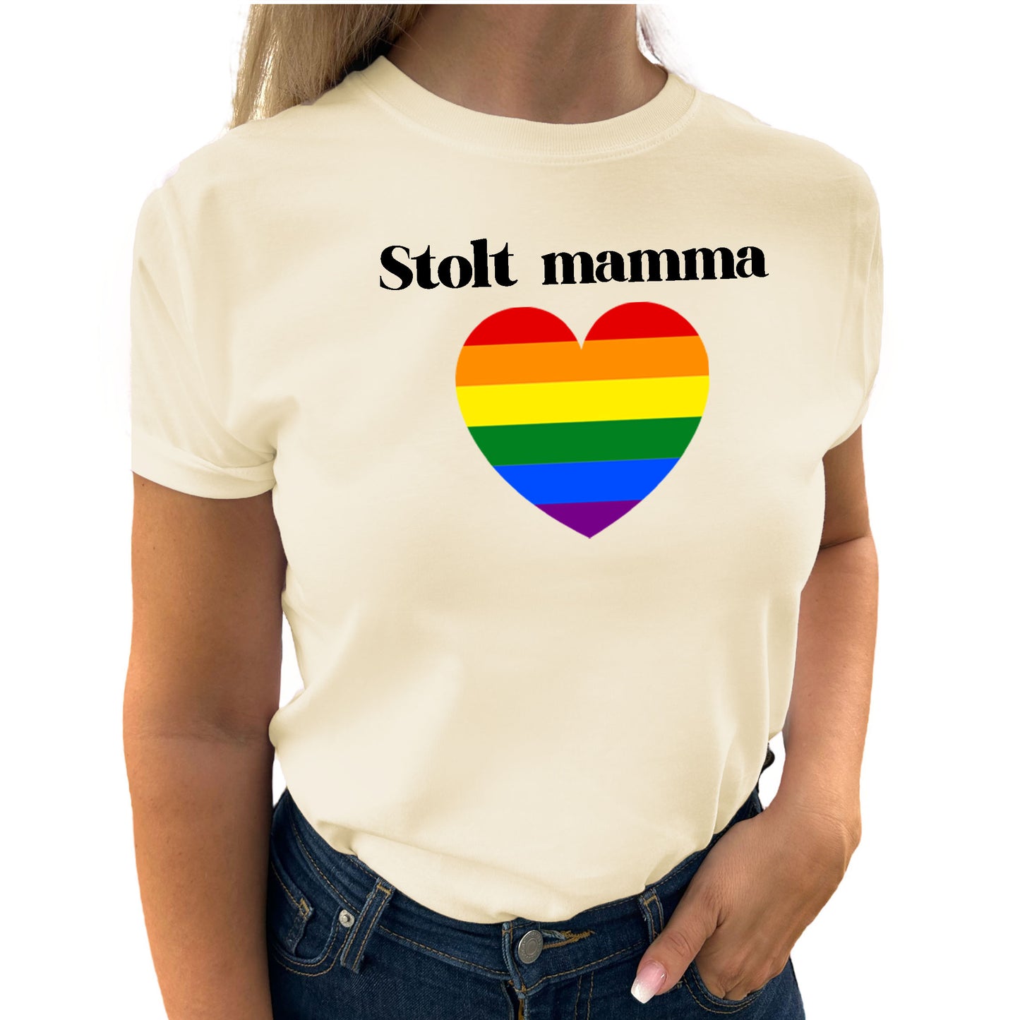 Stolt Mamma Pride Hjärta T-Shirt