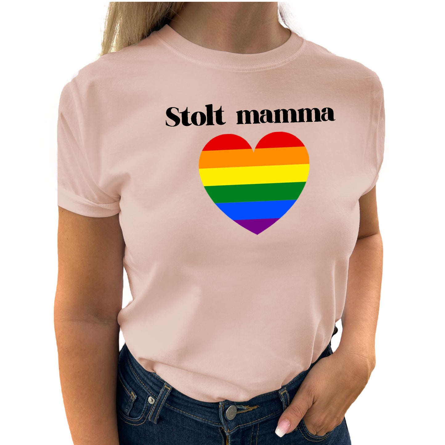 Stolt Mamma Pride Hjärta T-Shirt