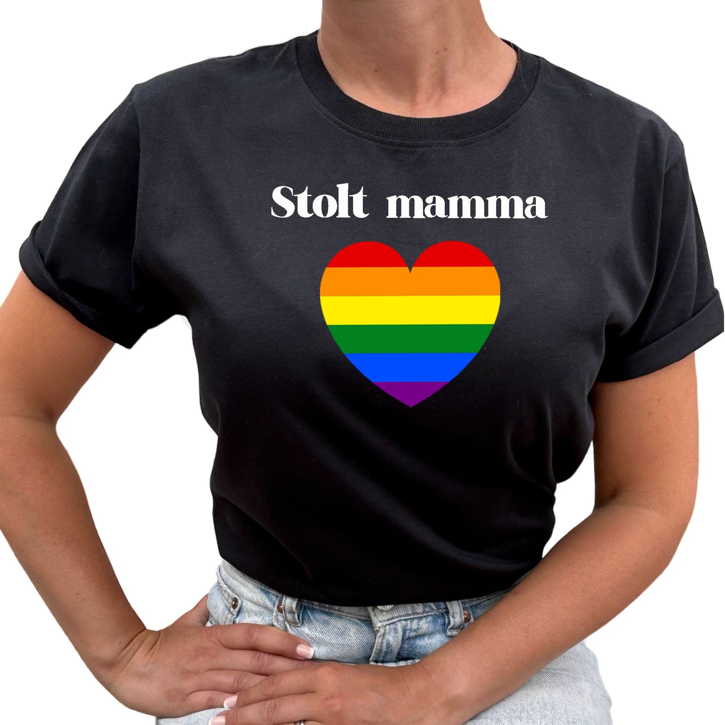 Stolt Mamma Pride Hjärta T-Shirt