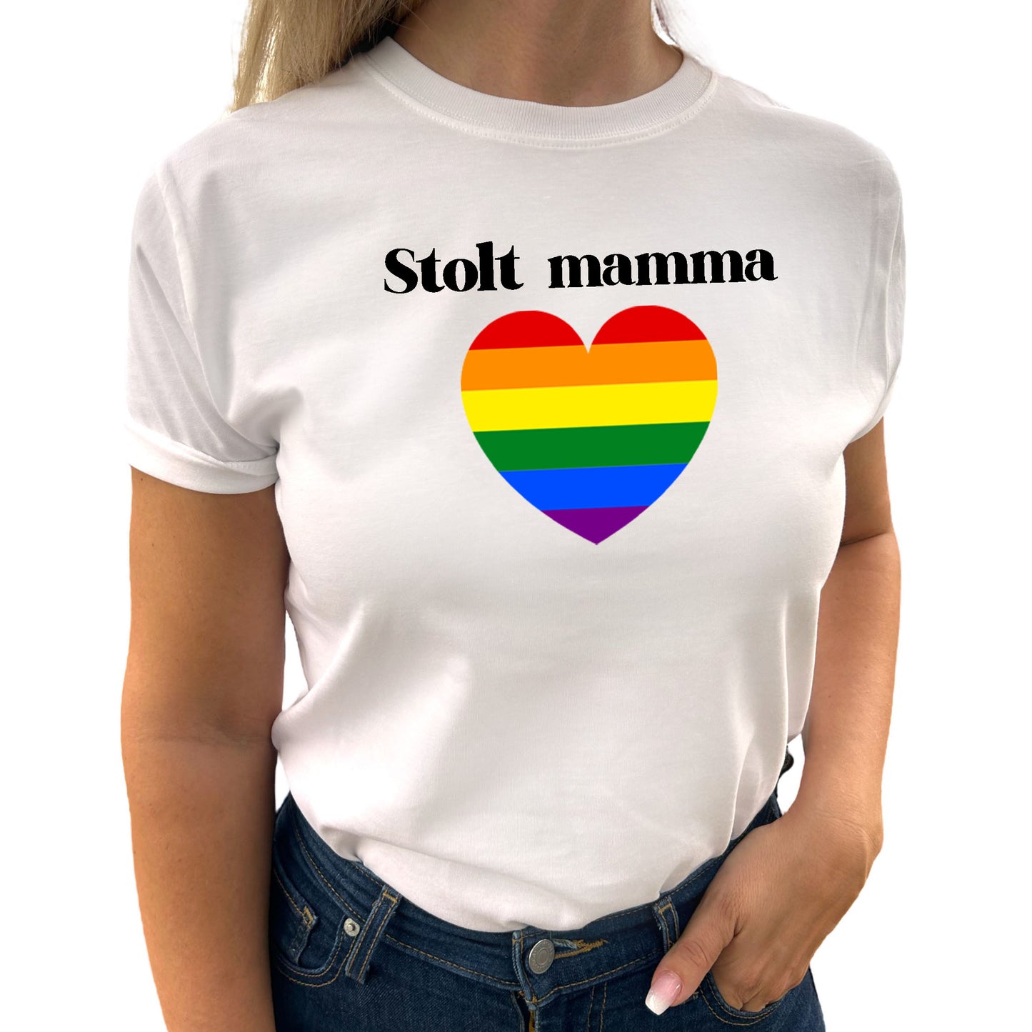 Stolt Mamma Pride Hjärta T-Shirt